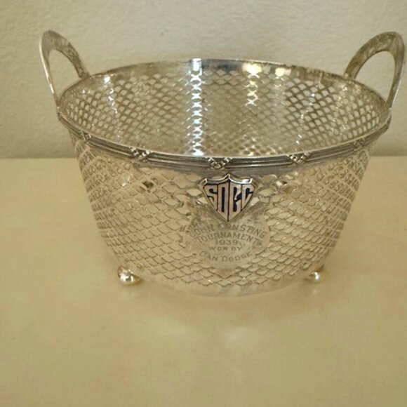 antique sterling basket trophy - Picture 1 of 8